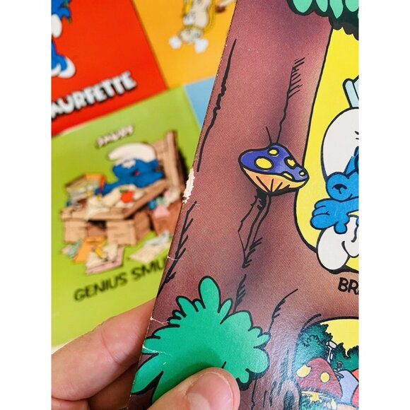 6 Vintage 1982 Smurfs Pocket Folders Mead Wallace Berrie Collectable Smurfs - Picture 7 of 10